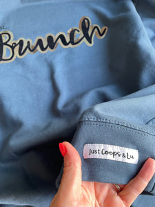 Unisex Relaxed Sweatshirt - Airforce Blue - 'Just.. brunch' - Size M