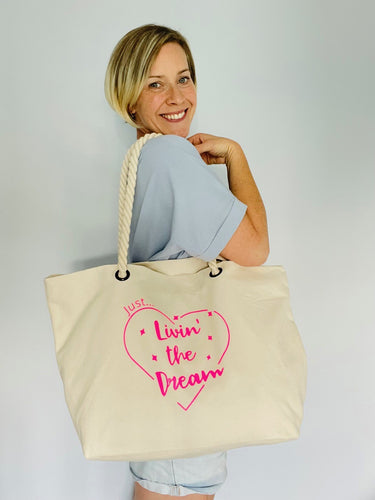 Beach Bag - Just... Livin' The Dream with personalisation