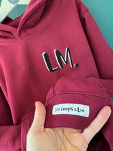 Load image into Gallery viewer, NEW - BURGUNDY Kids Hoodie. Personalised.