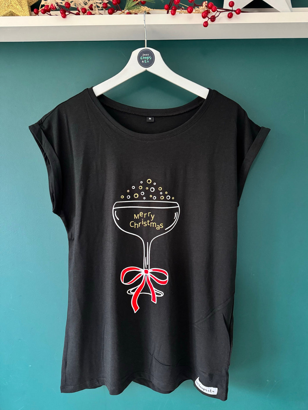 NEW - Merry Christmas Cocktail - Women's T-Shirt with capped sleeves - Various colours