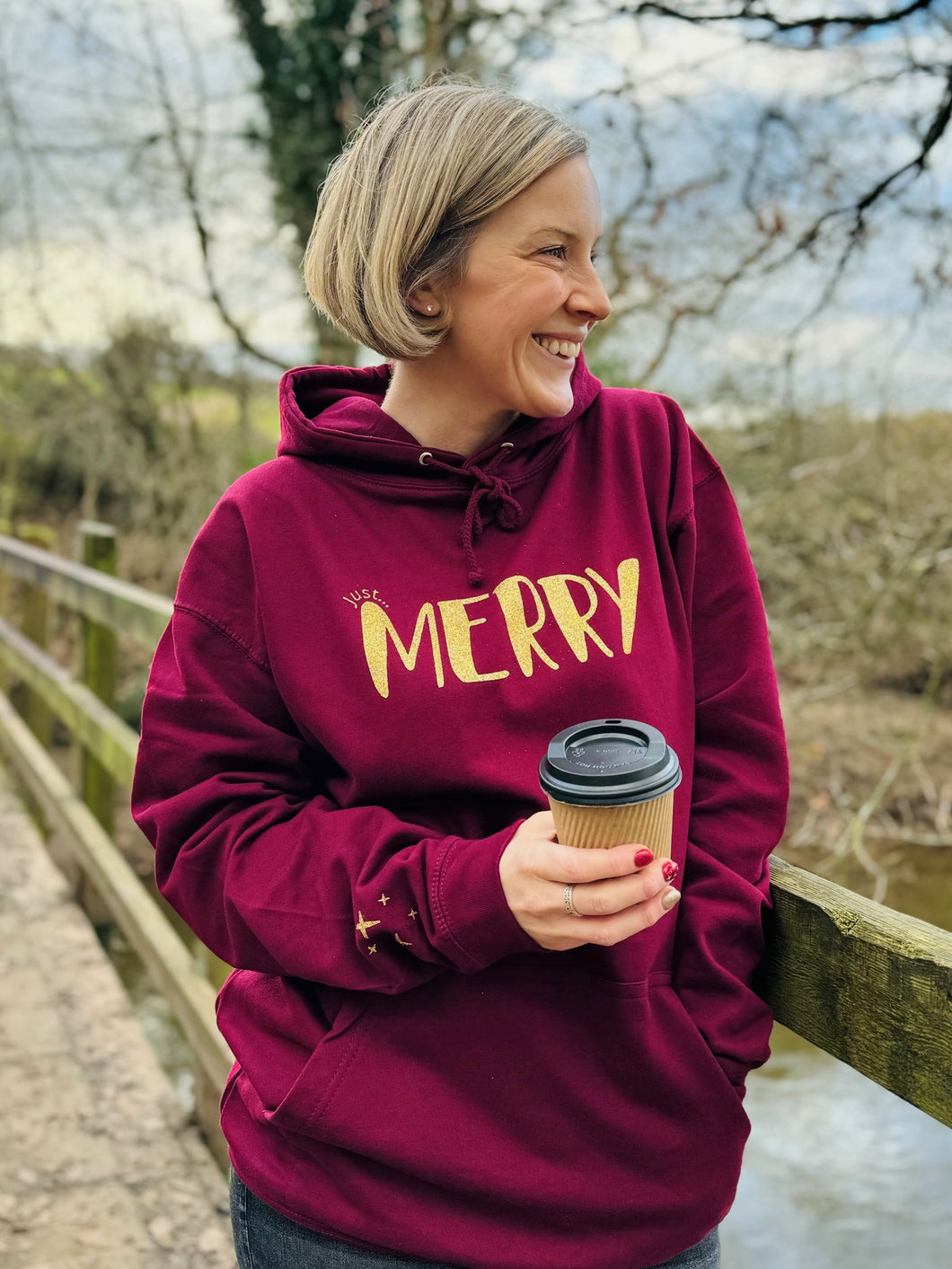 Christmas 'Just... Merry' Hoodie - Unisex Fit - Various Colours