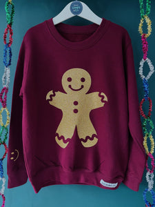 Kids Christmas Sweatshirt - Gingerbread Man