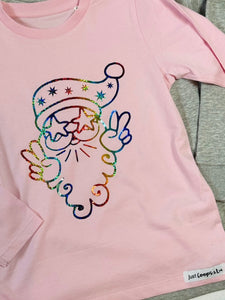 Kids - Christmas Peace Out Santa - Organic long sleeve T-Shirt