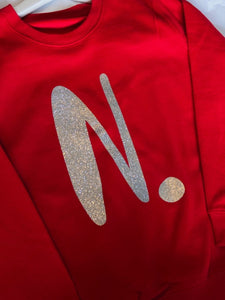 Kids Christmas Sweatshirt - Personalised Initial