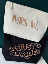 Load image into Gallery viewer, NEW &#39;Just... Married&#39; - Personalised XL Organic Pouch