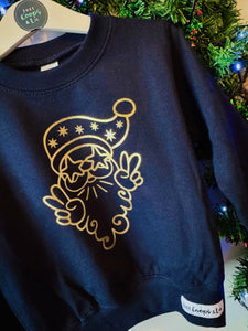 Kids Christmas Sweatshirt - Peace Out Santa