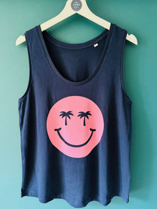 Palm Tree Smiley - Women's Organic Vest Top - Various Colours