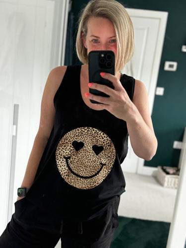 NEW - Limited Design! Offer! Leopard Smiley - Women's Organic Vest Top - Various Colours