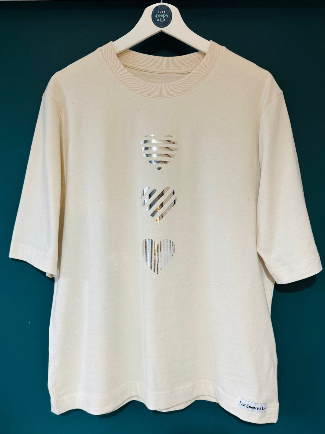 SALE! Women's Boxy Organic Tee - Size Medium - Cream/Natural