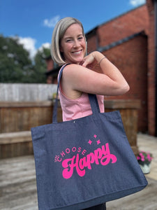 'Just... choose happy' XL Tote - with personalisation