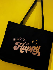 'Just... choose happy' XL Tote - with personalisation