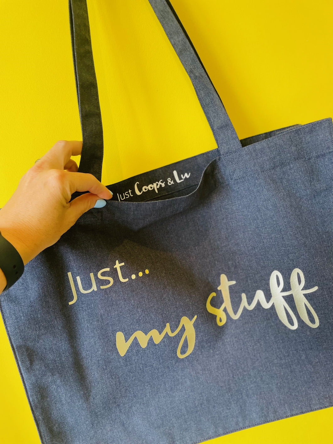 'Just... my stuff' XL Tote - BLUE - with personalisation