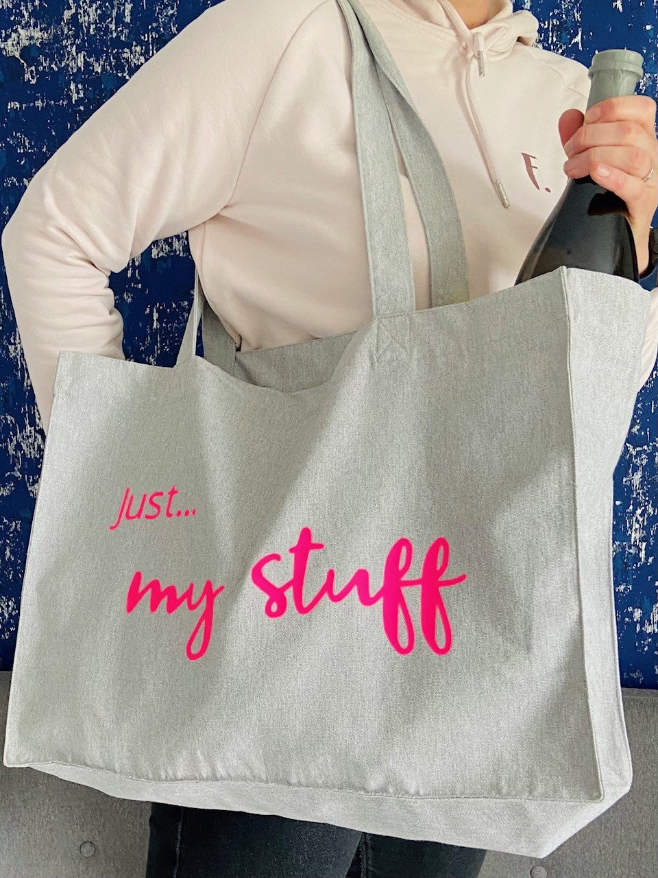 'Just... my stuff' XL Tote - GREY - with personalisation