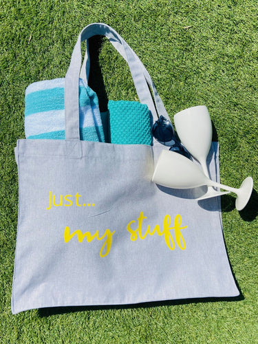 'Just... my stuff' XL Tote - GREY - with personalisation