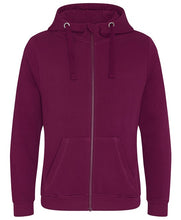 Load image into Gallery viewer, Zip Up Hoodie - Burgundy - Smiley - Size XS